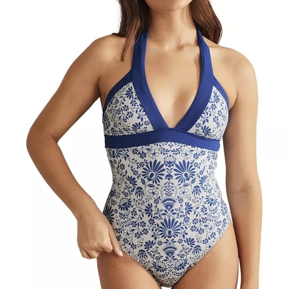 Boden Ithaca Halter Swimsuit One Piece Women 6L Long Tall NEW - Picture 1 of 4